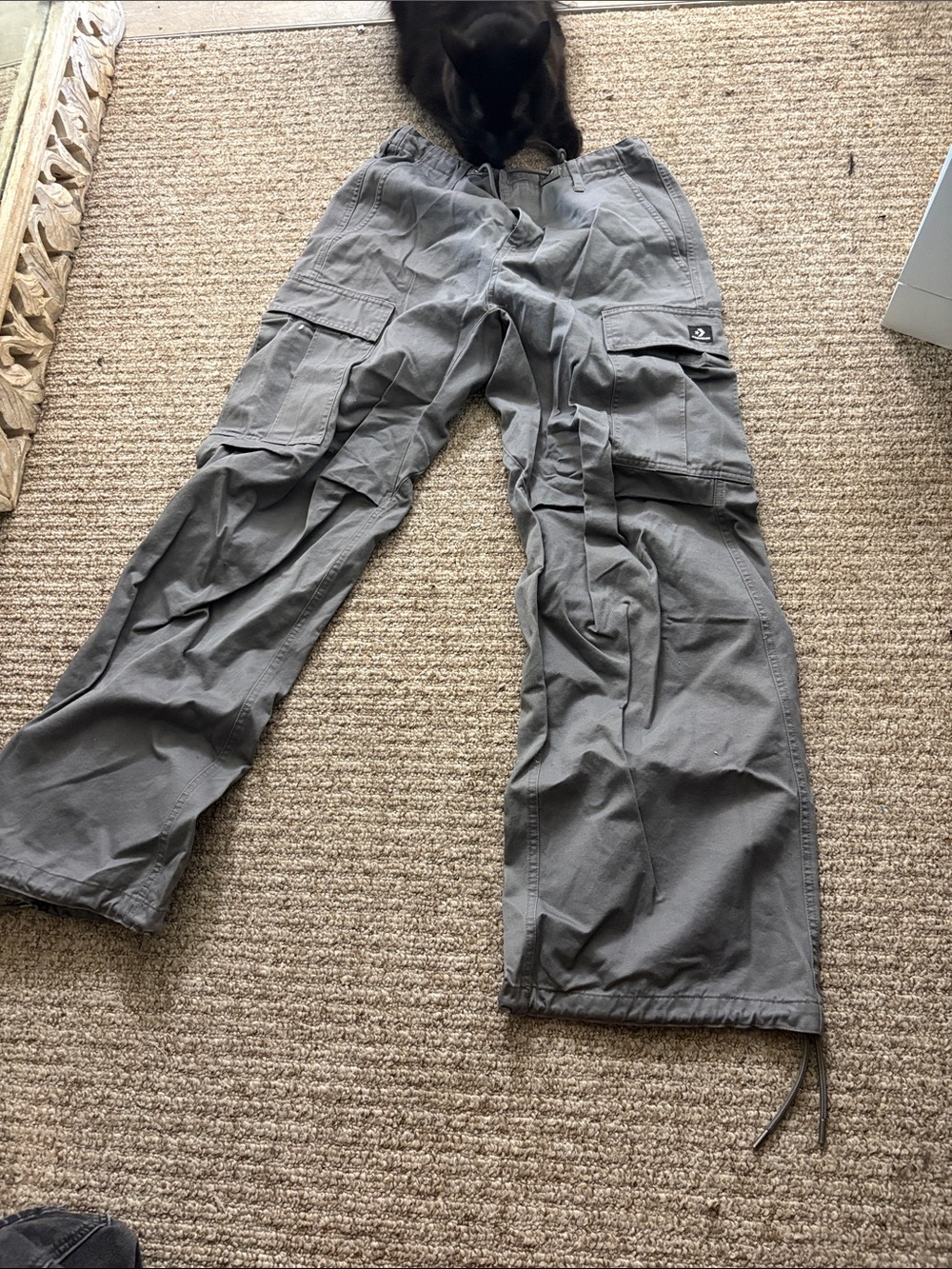 Converse Gray Cargo Pants - Durable Utility Style - cat not included